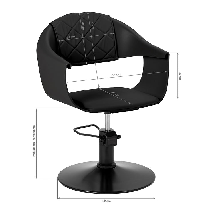 Sillón de peluquería Hair System Halo Noir Negro - imagen 8