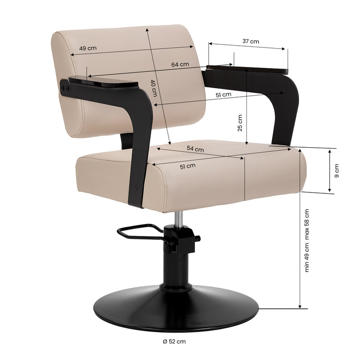 Sillón de peluquería Hair System Jet Latte Beige - imagen 9