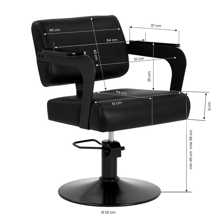 Sillón de peluquería Hair System Jet Noir Negro - imagen 8
