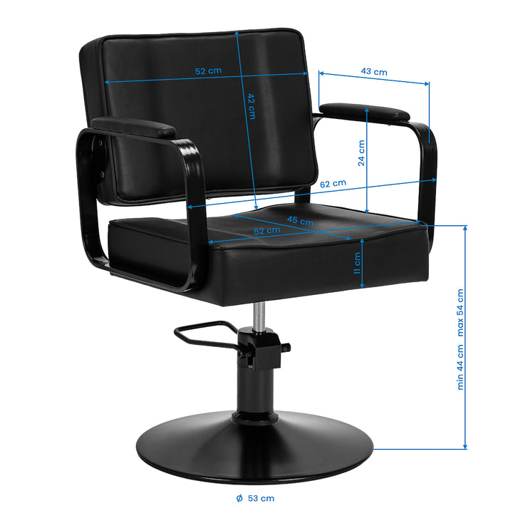 Sillón de peluquería Hair System Studio Noir Negro - imagen 8