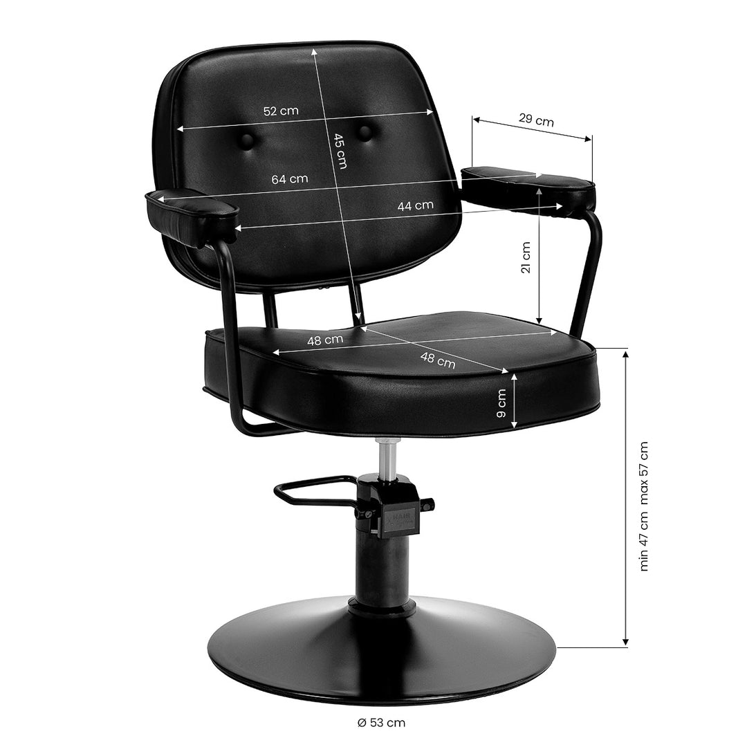 Sillón de peluquería Hair System Tru Noir Negro - imagen 8