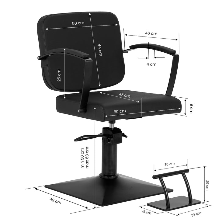 Sillón de peluquería Hair System Edge Noir Negro - imagen 10