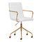 Silla de salón con reposabrazos QS-OF211G Oro-Crema