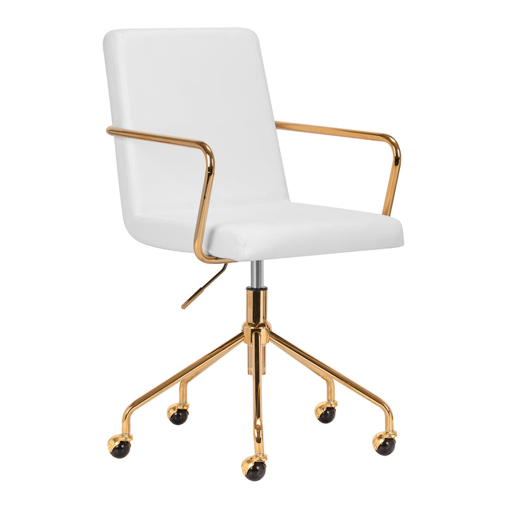 Silla de salón con reposabrazos QS-OF211G Oro-Crema
