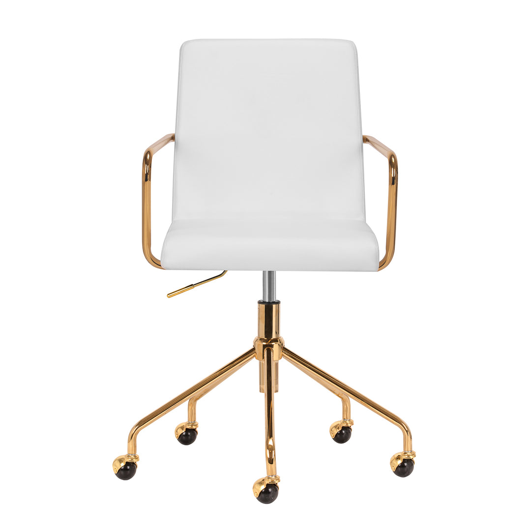 Silla de salón con reposabrazos QS-OF211G Oro-Crema - imagen 2