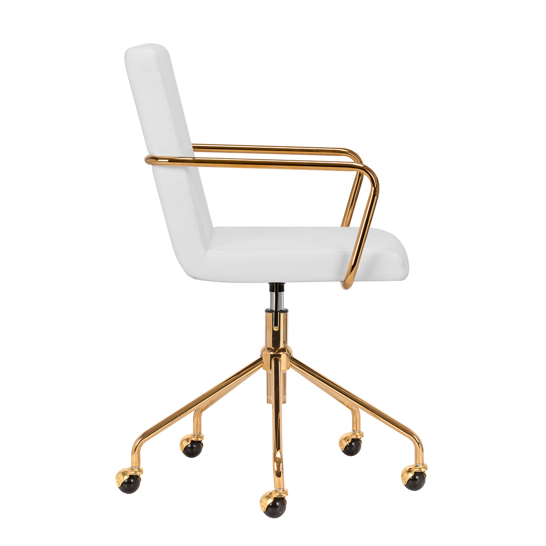 Silla de salón con reposabrazos QS-OF211G Oro-Crema - imagen 3