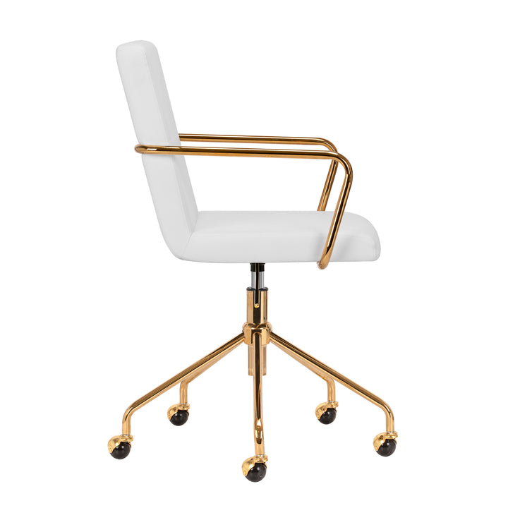 Silla de salón con reposabrazos QS-OF211G Oro-Crema - imagen 3