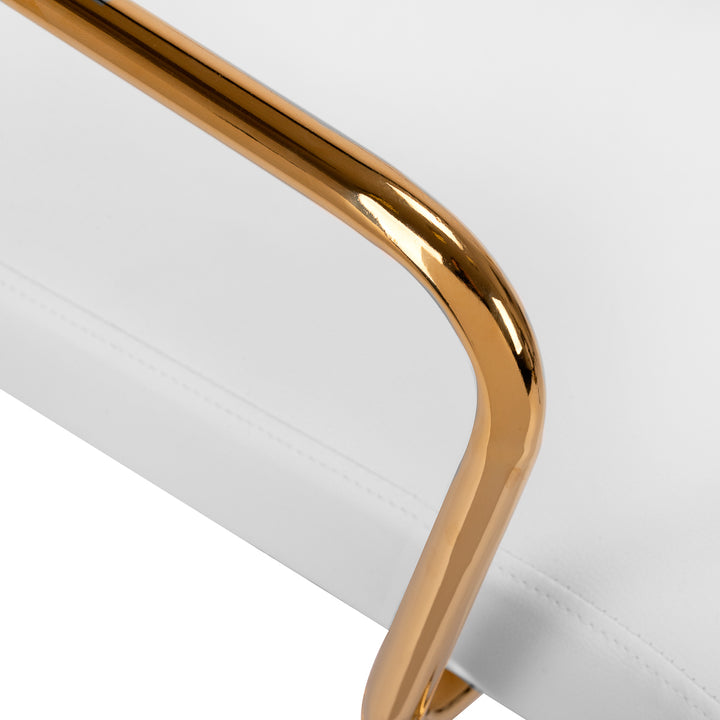 Silla de salón con reposabrazos QS-OF211G Oro-Crema - imagen 5
