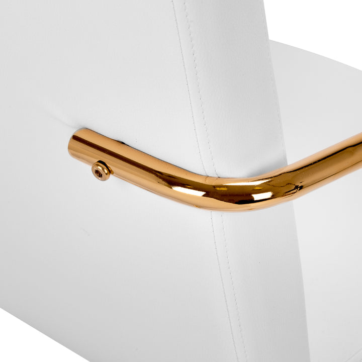 Silla de salón con reposabrazos QS-OF211G Oro-Crema - imagen 8