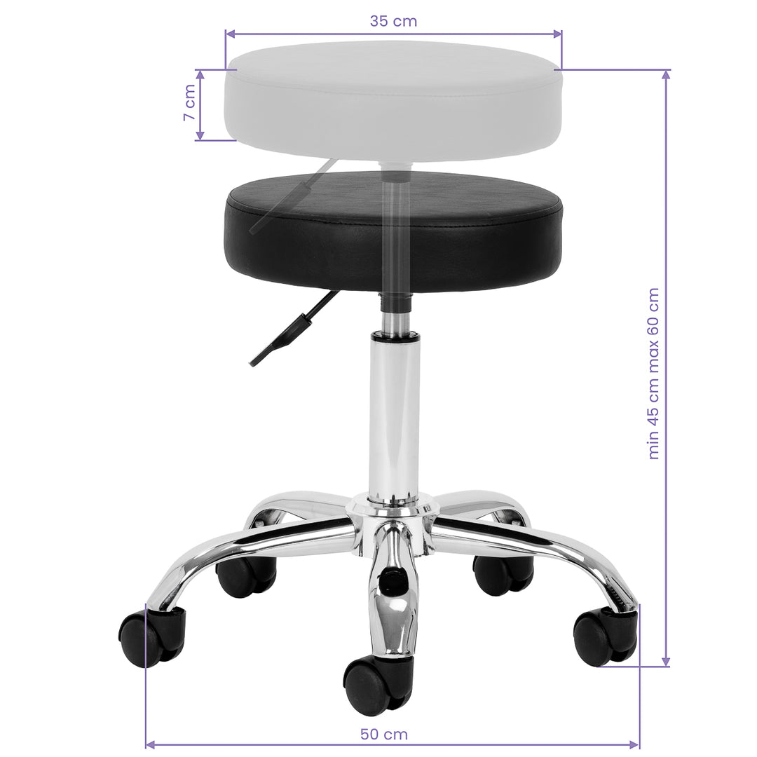Taburete con Ruedas AM-310v Negro - imagen 4