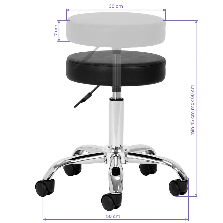 Taburete con Ruedas AM-310v Negro - imagen 4