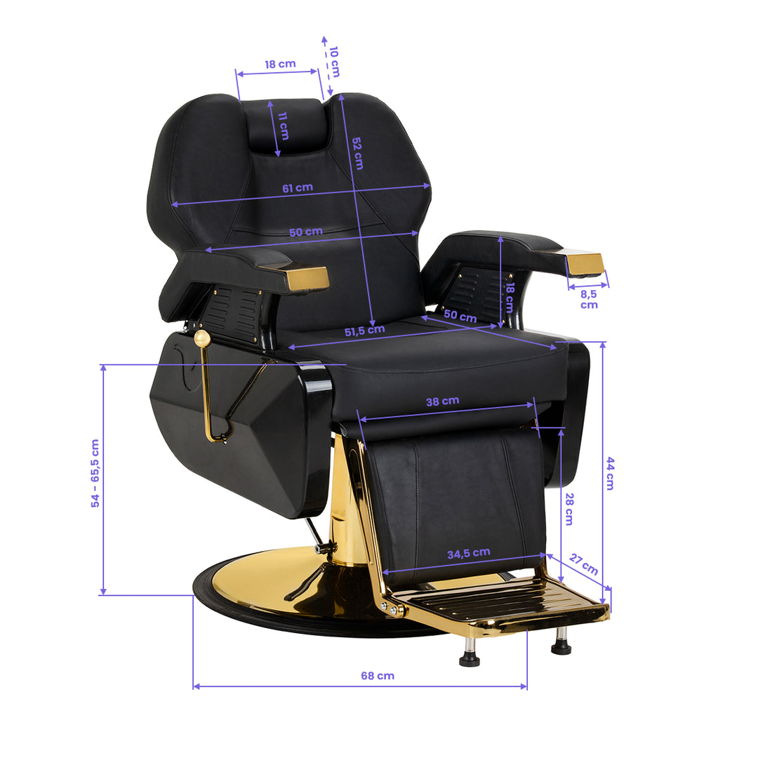 Sillón de Barberia Hair System New York Negro-Oro - imagen 12