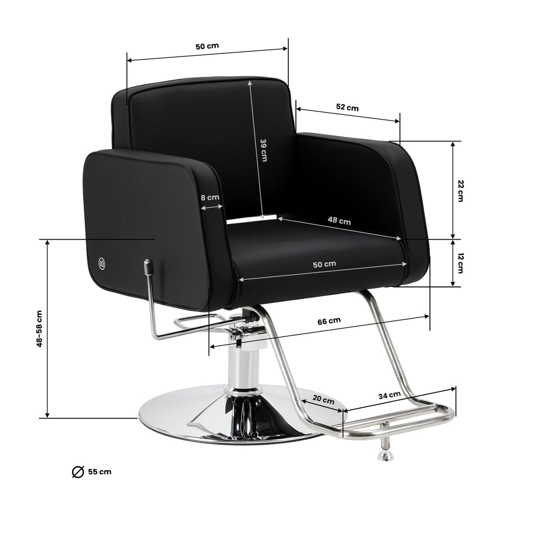Sillón de peluquería Omega Andromeda Negro - imagen 11