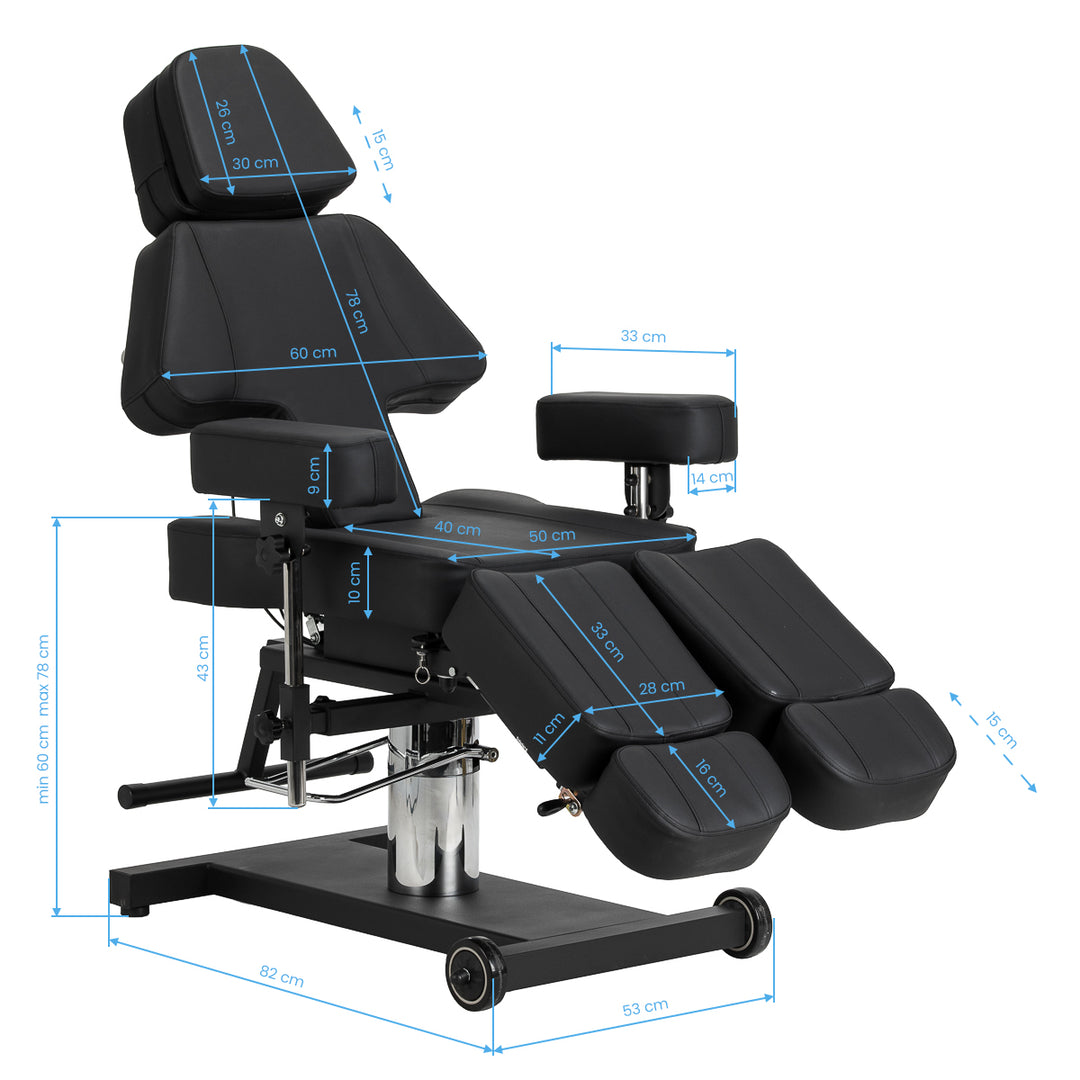 Sillón Tattoo Hidráulico Pro Ink 605 Negro - imagen 13
