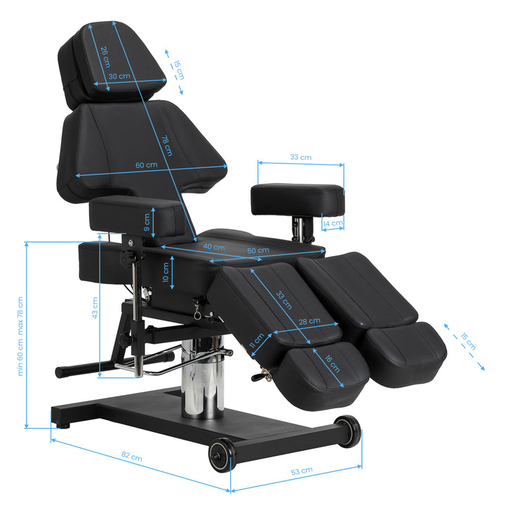 Sillón Tattoo Hidráulico Pro Ink 605 Negro - imagen 13