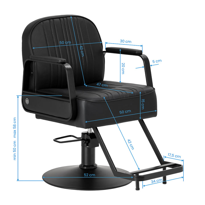 Sillón de peluquería Omega Luna Negro - imagen 11