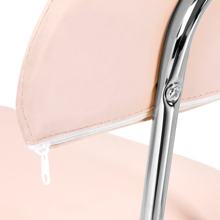 Taburete Ergonómico con Ruedas y Respaldo 6001 Rosa - imagen 5