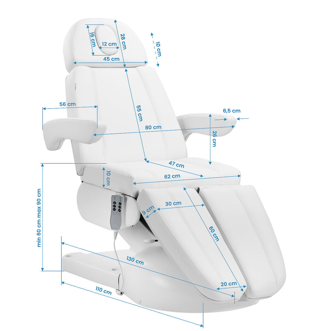 Sillón de tratamiento eléctrico Azzurro Lux Pedi 3 motores Blanco - imagen 19