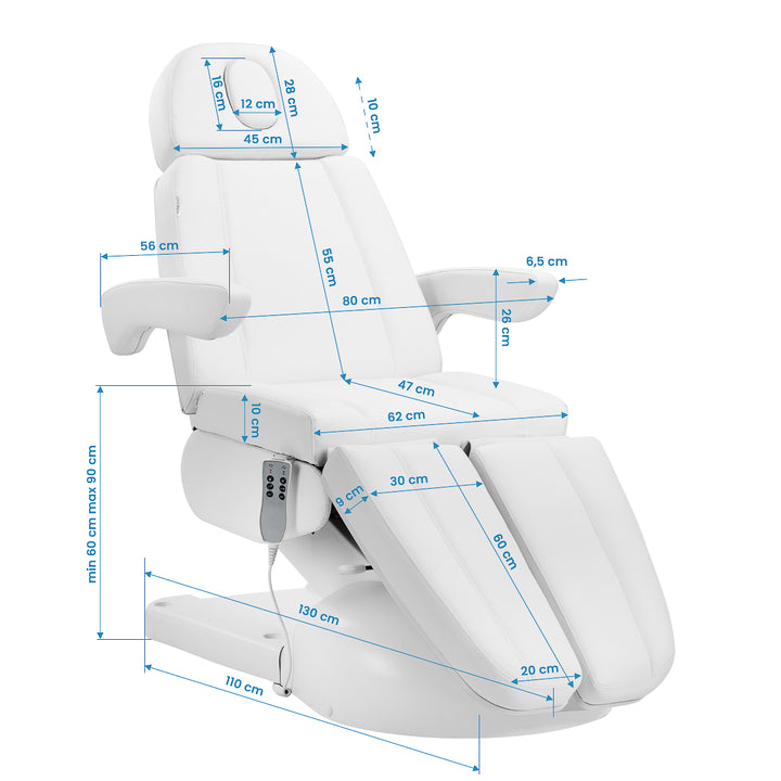 Sillón de tratamiento eléctrico Azzurro Lux Pedi 3 motores Blanco - imagen 19