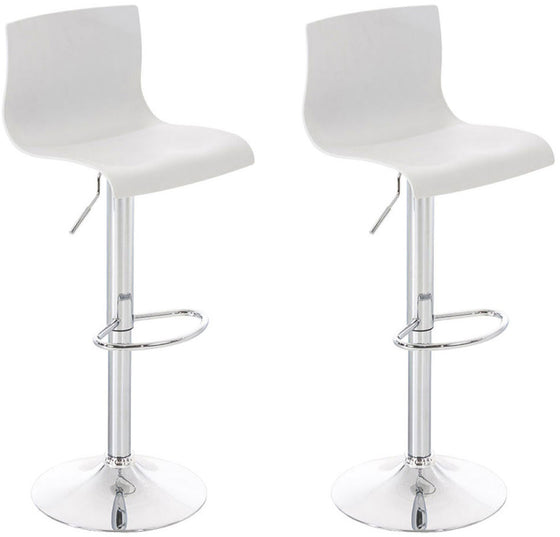 Set de 2 Taburetes de Bar con Respaldo 105 Plástico Blanco