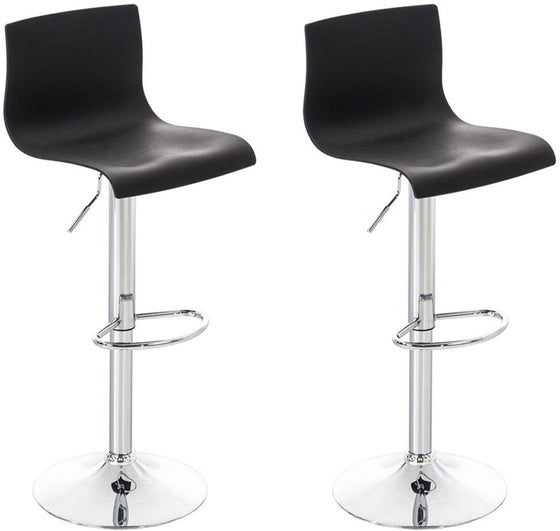 Set de 2 Taburetes de Bar con Respaldo 105 Plástico Negro