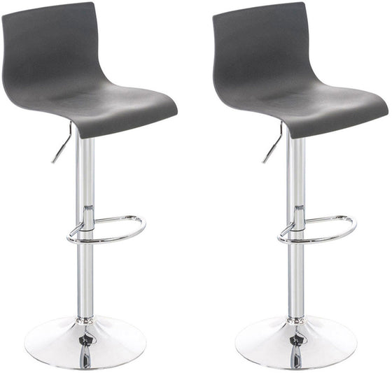 Set de 2 Taburetes de Bar con Respaldo 105 Plástico Gris