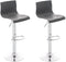 Set de 2 Taburetes de Bar con Respaldo 105 Plástico Gris