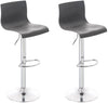 Set de 2 Taburetes de Bar con Respaldo 105 Plástico Gris