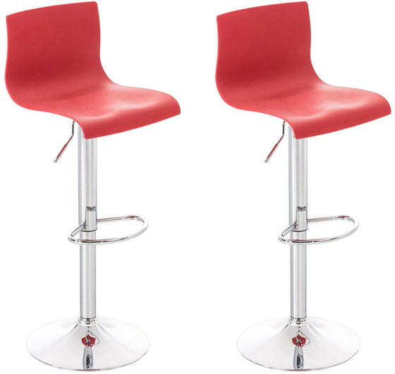 Set de 2 Taburetes de Bar con Respaldo 105 Plástico Rojo