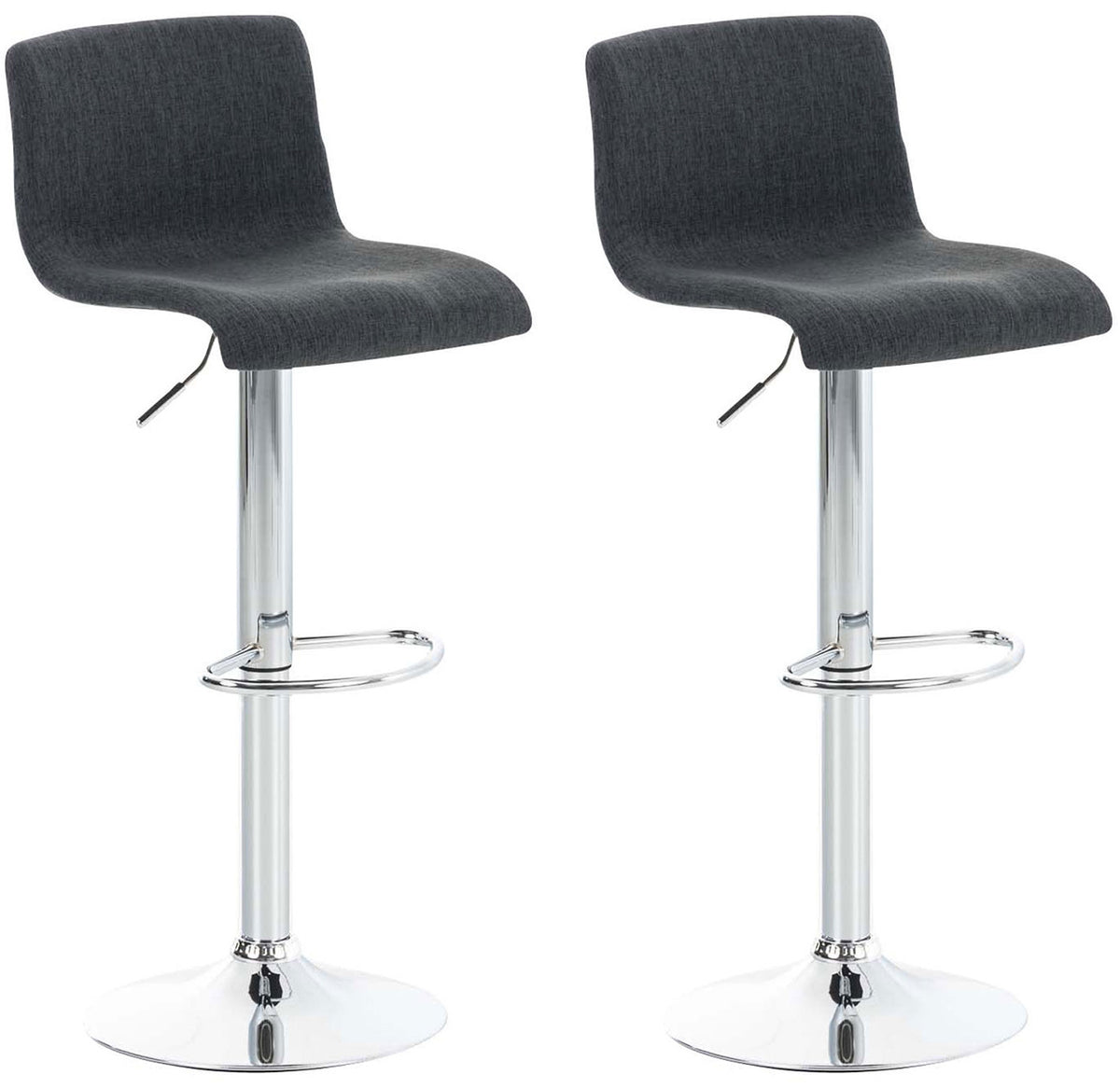 Set de 2 Taburetes de Bar con Respaldo 105 Tela Gris oscuro
