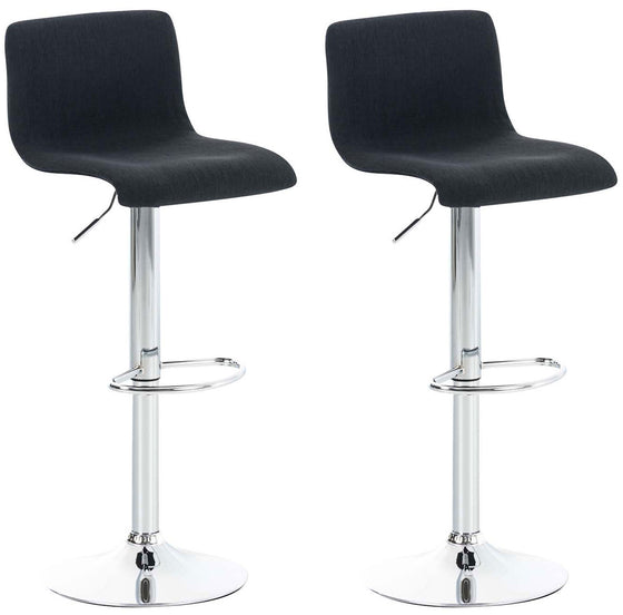 Set de 2 Taburetes de Bar con Respaldo 105 Tela Negro