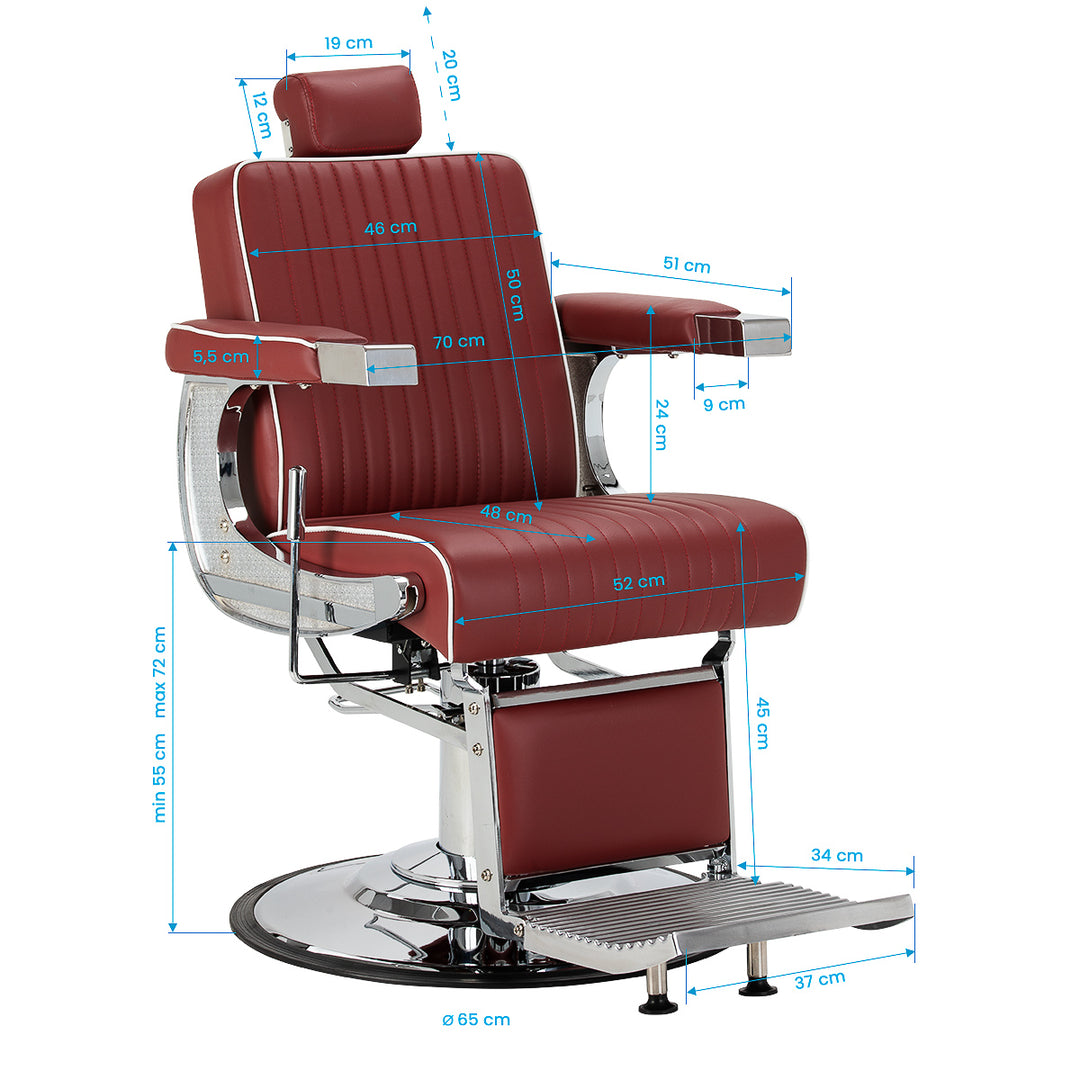 Sillón de Barberia Gabbiano Visionerio Rood - imagen 18