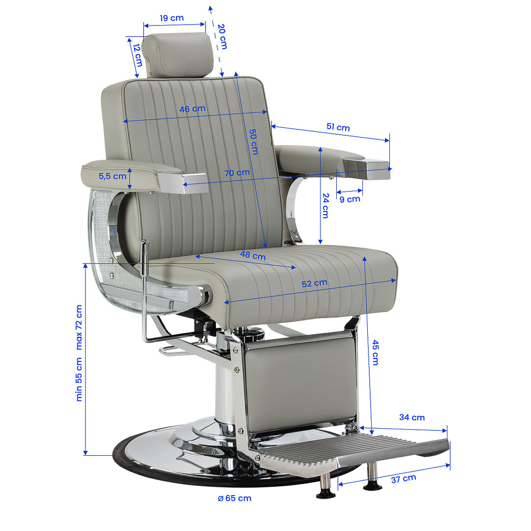 Sillón de Barberia Gabbiano Visionerio Gris - imagen 18