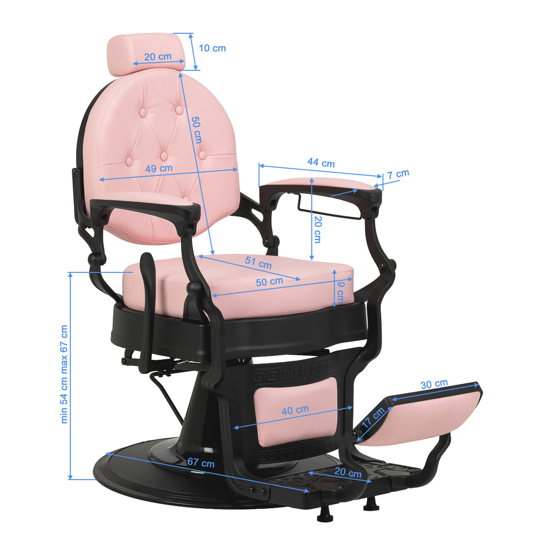 Sillón de barbero Gabbiano President Rosa-Negro - imagen 18