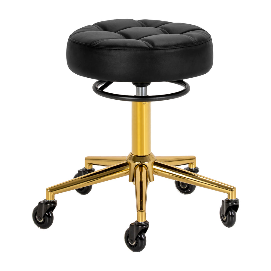 Taburete con Ruedas Gabbiano D054G Negro-Oro