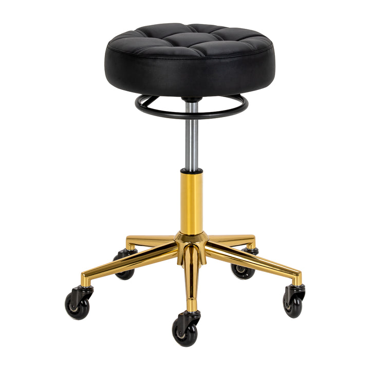 Taburete con Ruedas Gabbiano D054G Negro-Oro - imagen 2