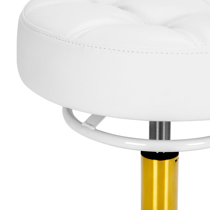 Taburete con Ruedas Gabbiano D054G Blanco-Oro - imagen 3