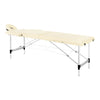 Camilla de masaje plegable de aluminio Balance 2 zonas crema