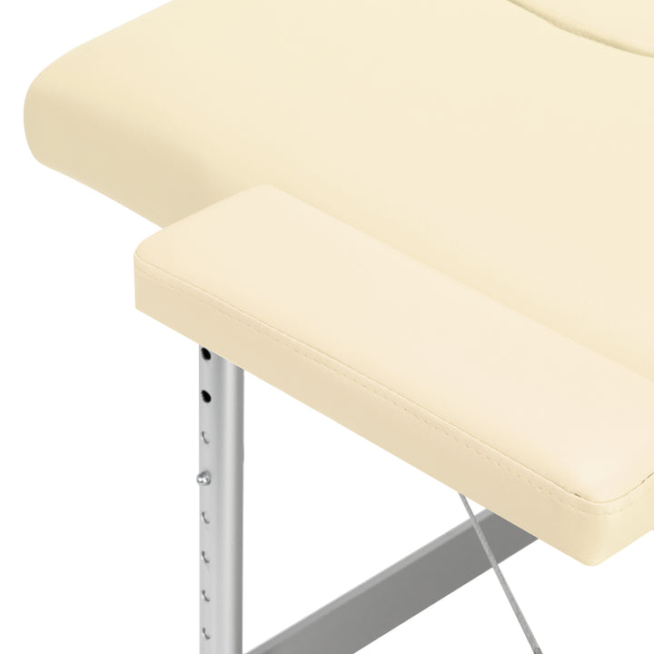 Camilla de masaje plegable de aluminio Balance 2 zonas crema