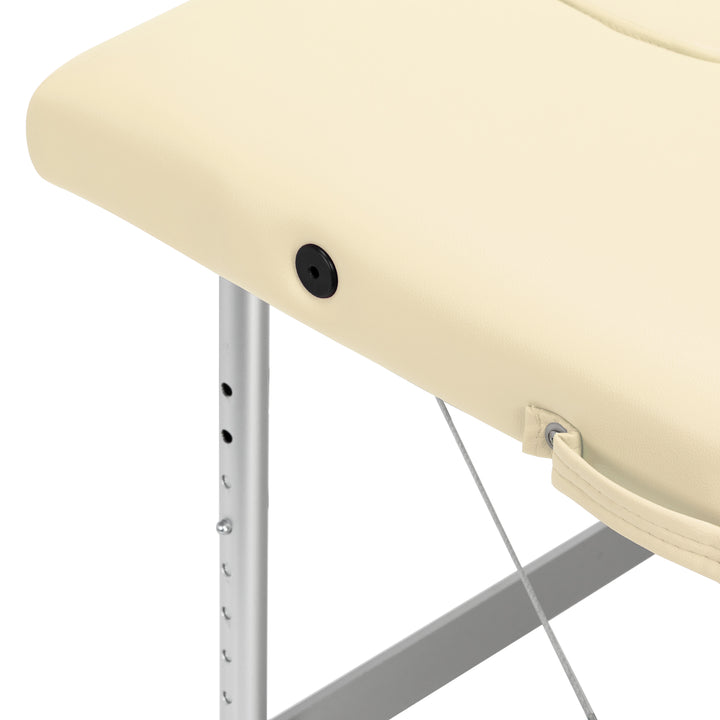 Camilla de masaje plegable de aluminio Balance 2 zonas crema