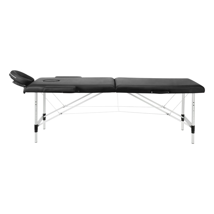 Camilla de masaje plegable de aluminio Balance 2 zonas negro
