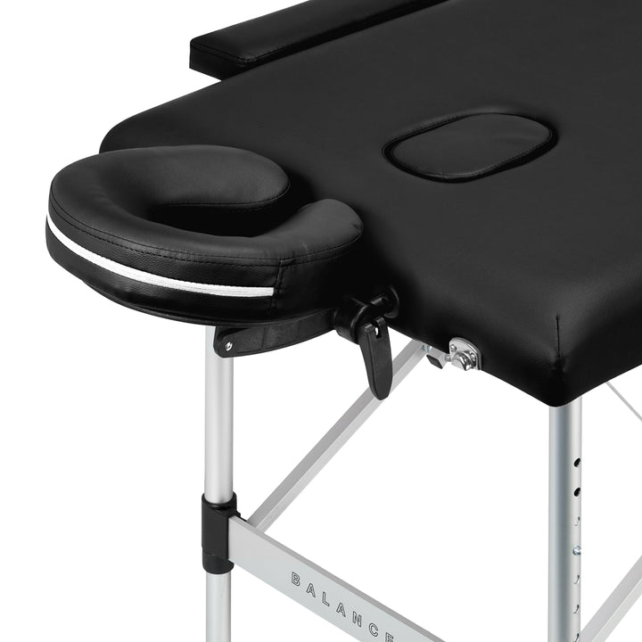 Camilla de masaje plegable de aluminio Balance 2 zonas negro