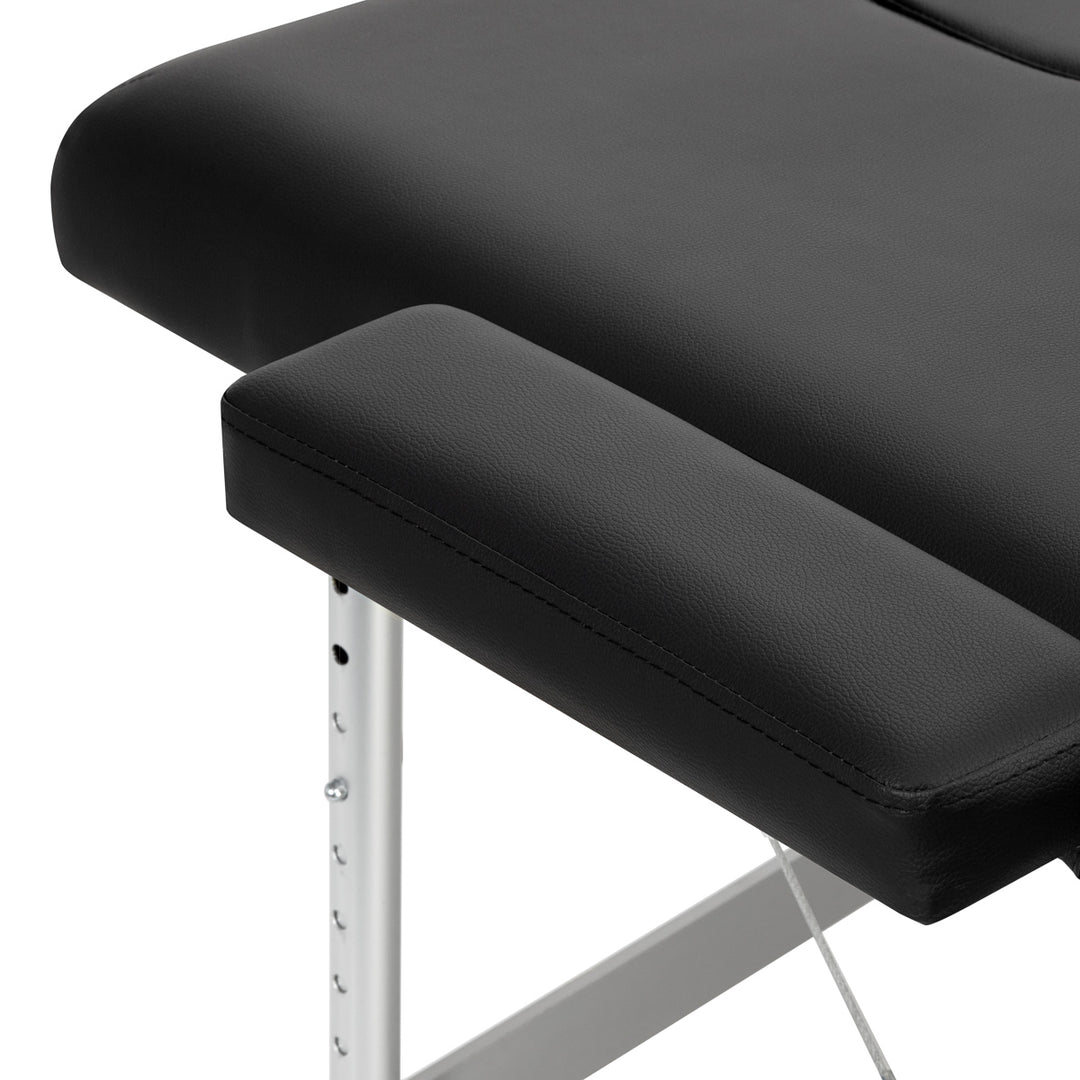 Camilla de masaje plegable de aluminio Balance 2 zonas negro
