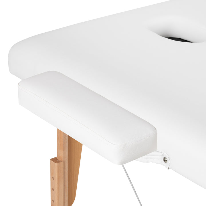 Camilla de masaje plegable de madera de haya Balance 2 zonas blanco
