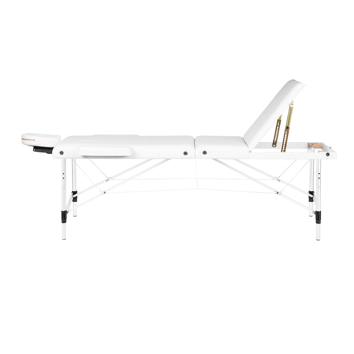 Camilla de masaje plegable de aluminio Balance 3 zonas blanco