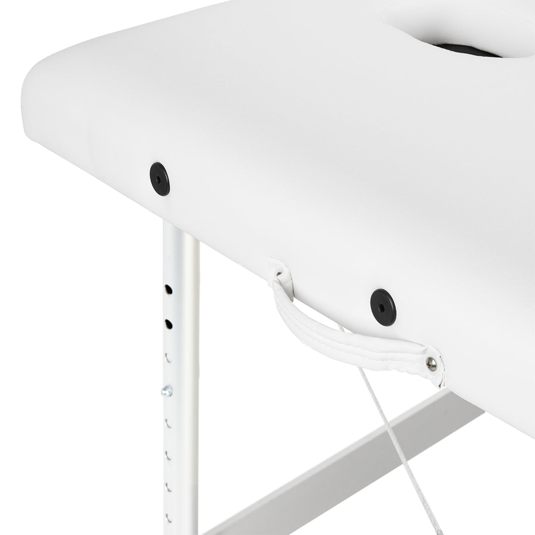 Camilla de masaje plegable de aluminio Balance 3 zonas blanco
