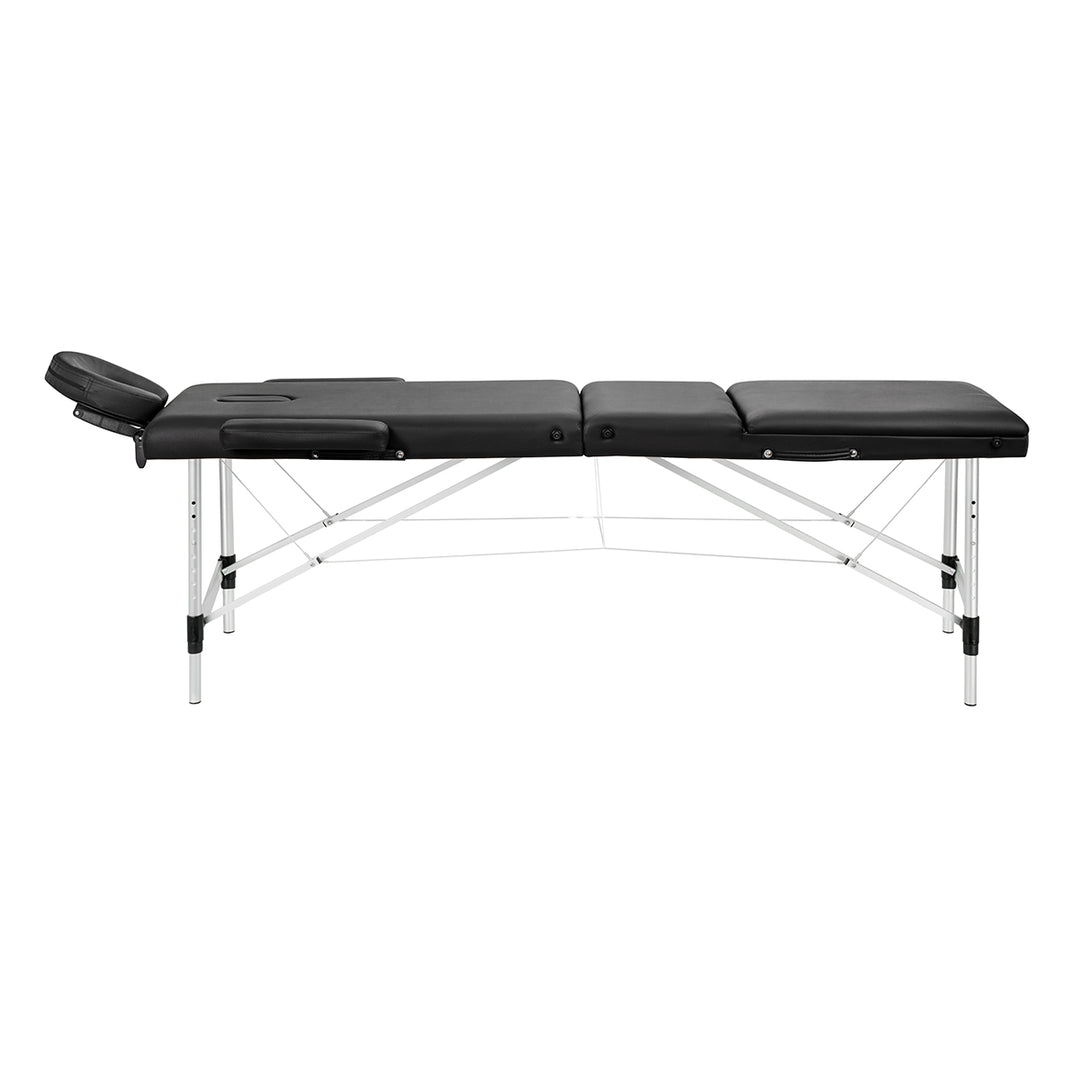 Camilla de masaje plegable de aluminio Balance 3 zonas negro
