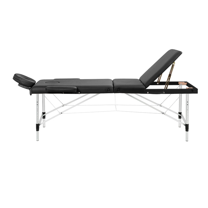 Camilla de masaje plegable de aluminio Balance 3 zonas negro