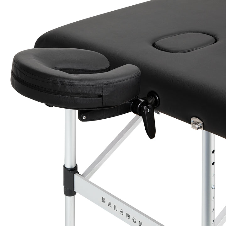 Camilla de masaje plegable de aluminio Balance 3 zonas negro