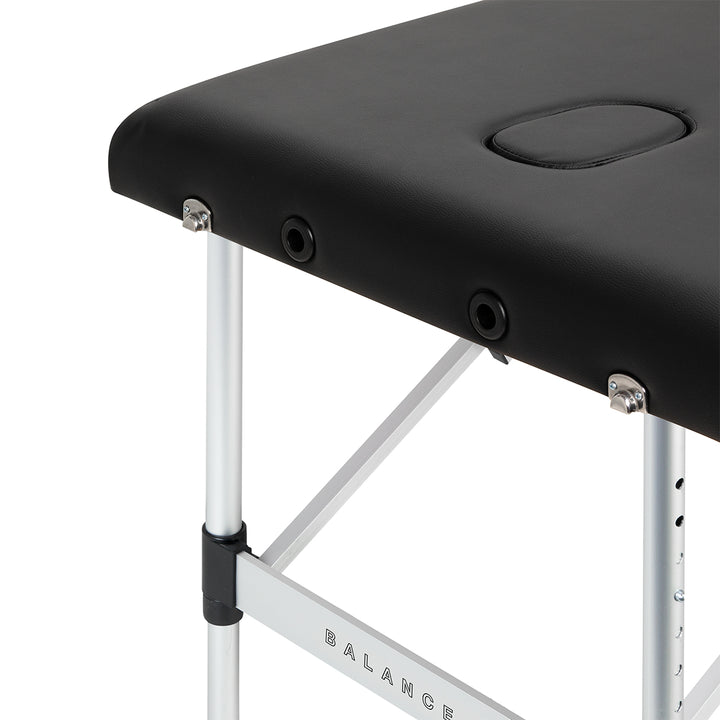 Camilla de masaje plegable de aluminio Balance 3 zonas negro
